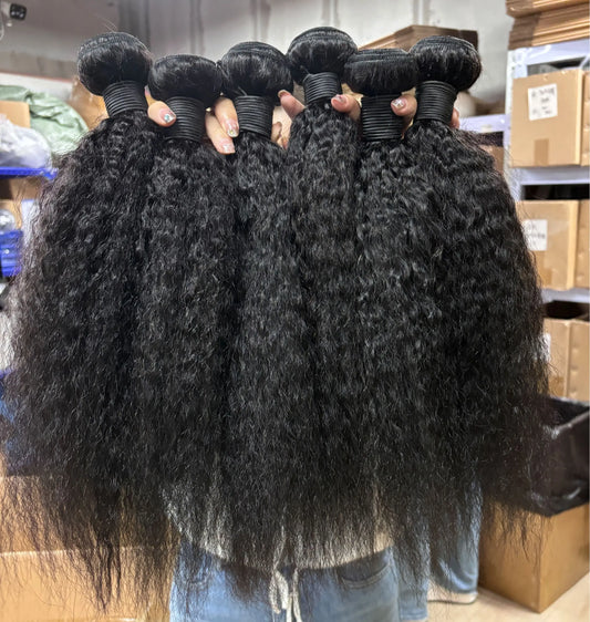 Kinky Straight 100 Raw Brazilian Human Hair Bundles