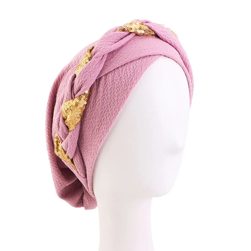 Women's Pleated Turbans in Various Colors