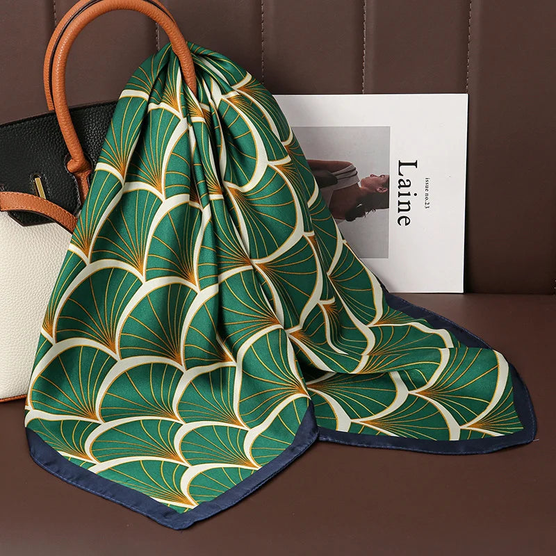 Luxury Print Satin Silk Square Scarfs