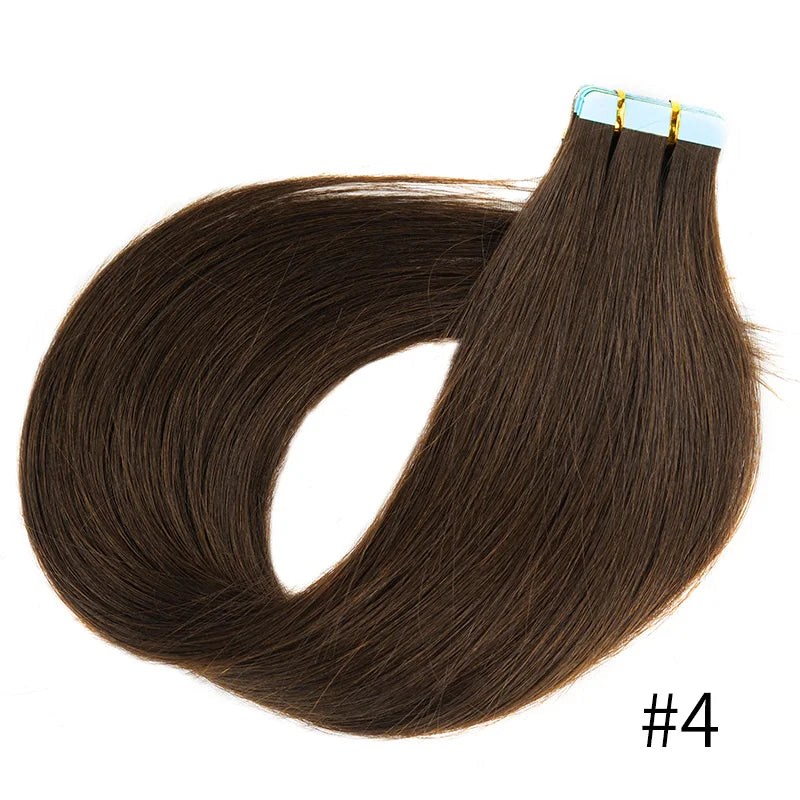 Straight Natural Remy Human Hair Tape Ins