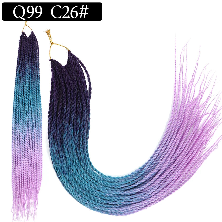 24 Inch Senegalese Twist Synthetic Crochet Braids - Various Colors Available