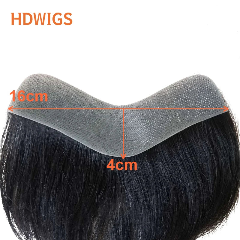 Straight 100% Human Remy Hair V Style Thin Skin Full PU Men's Capillary Prosthesis Frontal - Various Options Available
