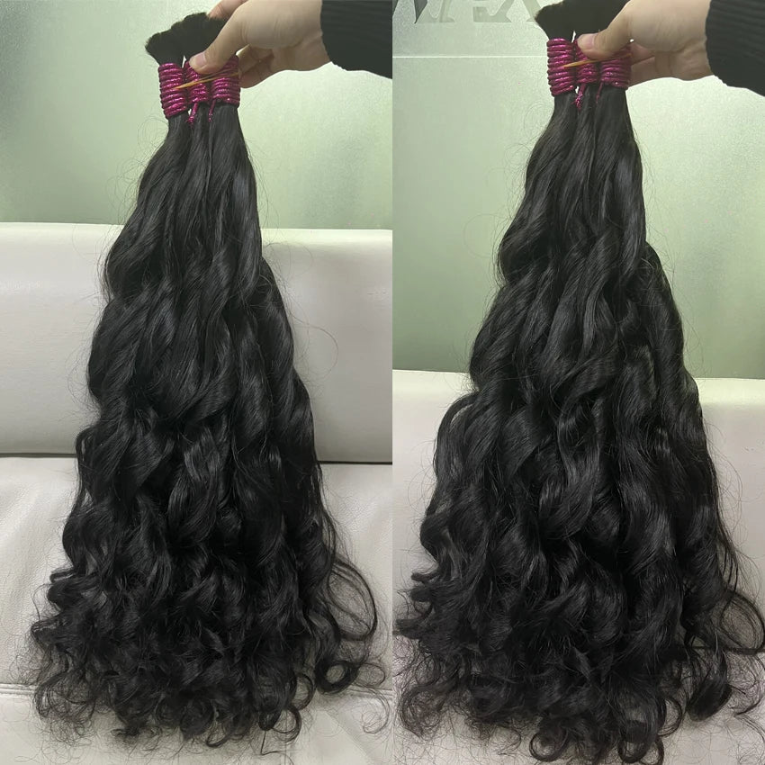 Indian Unprocessed Raw Human Hair Bundles For Braiding