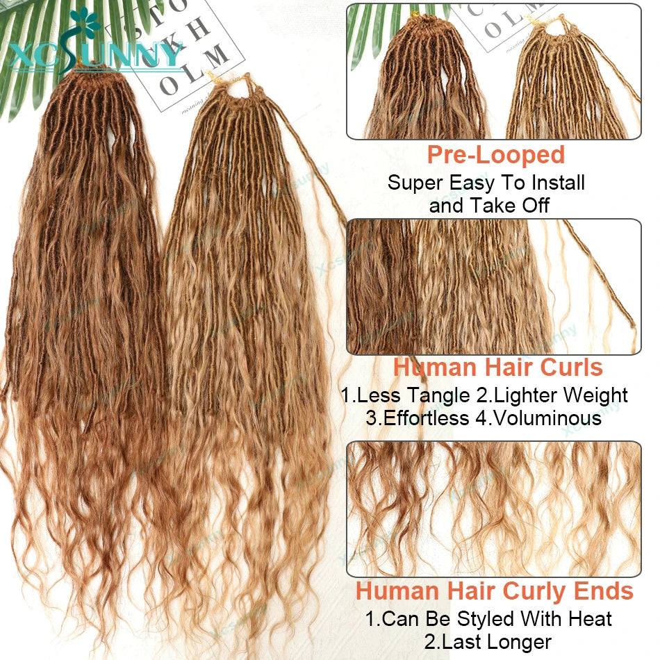 Body Wave Human Hair Pre Looped Crochet Boho Locs