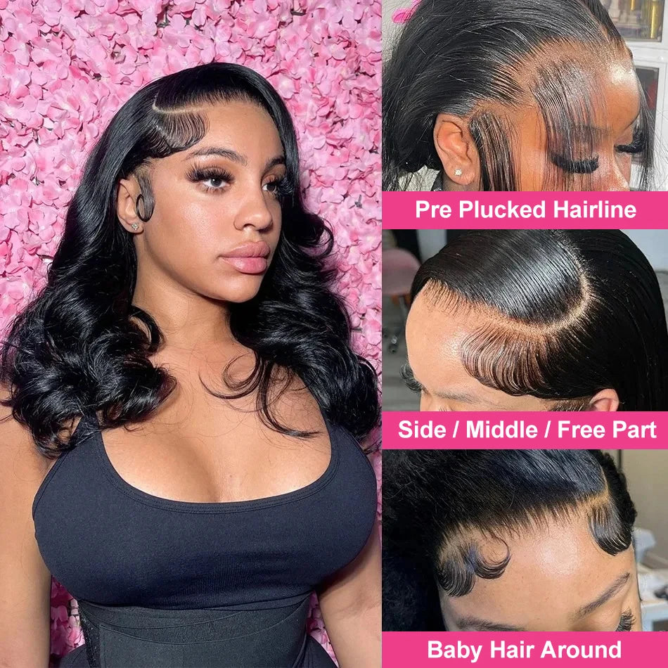 Short Body Wave Bob - Glueless HD Transparent Lace Frontal Human Hair Wig