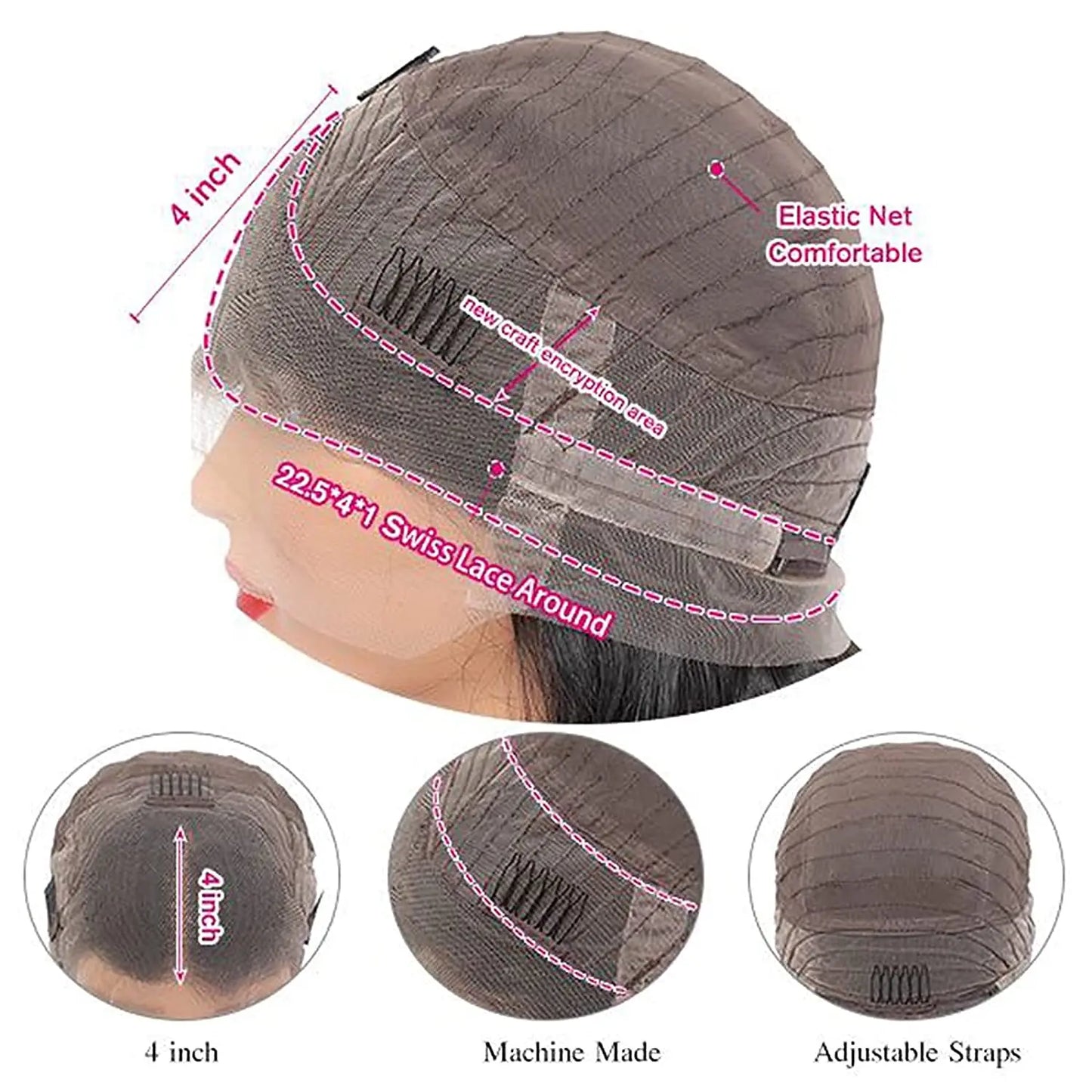 Body Wave Glueless Human Hair Pre Cut Lace Wig