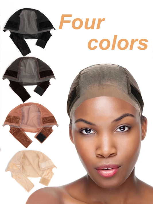 Female Headband Wig Cap Hd Lace Wig Cap For Wig Making U Part Wig Caps With Adjustable Velvet Wig Grip To Wear Wig Nude Hair Net