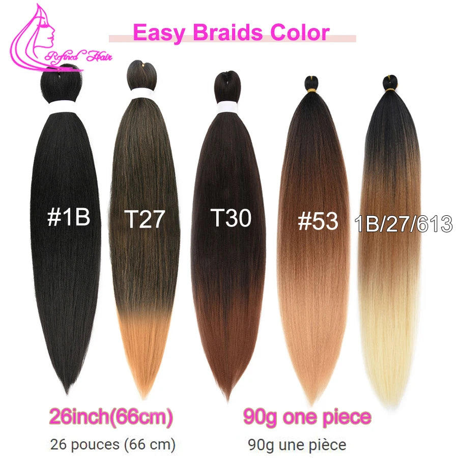 Refined Hair Pre stretched EZ Braid Synthetic - Various Colors Available