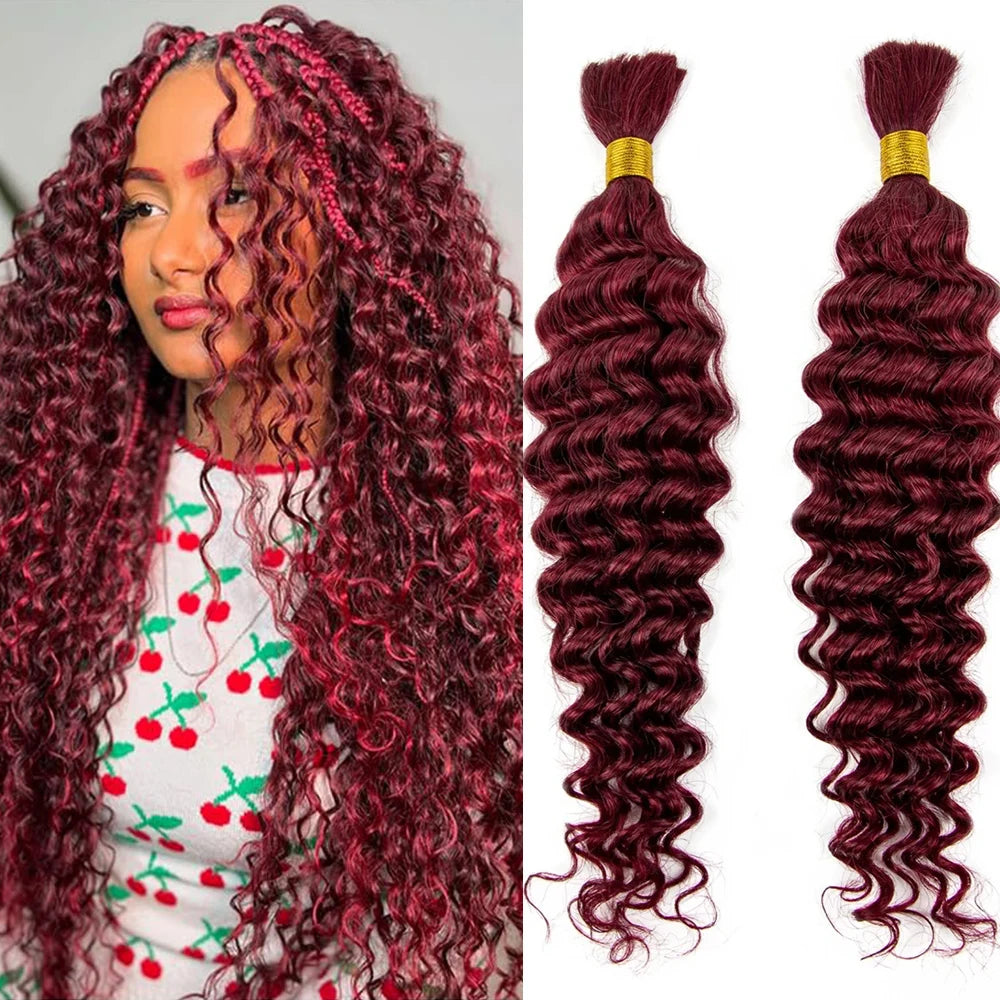 Wet and Wavy Human Hair Bundles for Braiding - Various Colors & Lengths Available