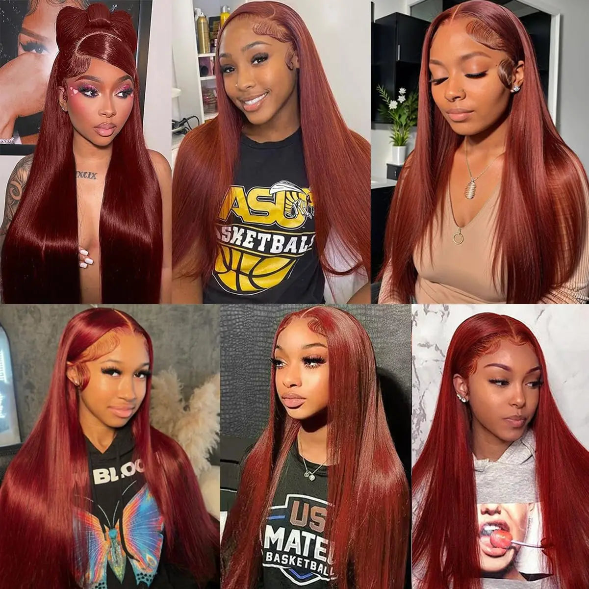 Reddish Brown Straight 13x6 Pre Plucked HD Lace Front Human Hair Wig