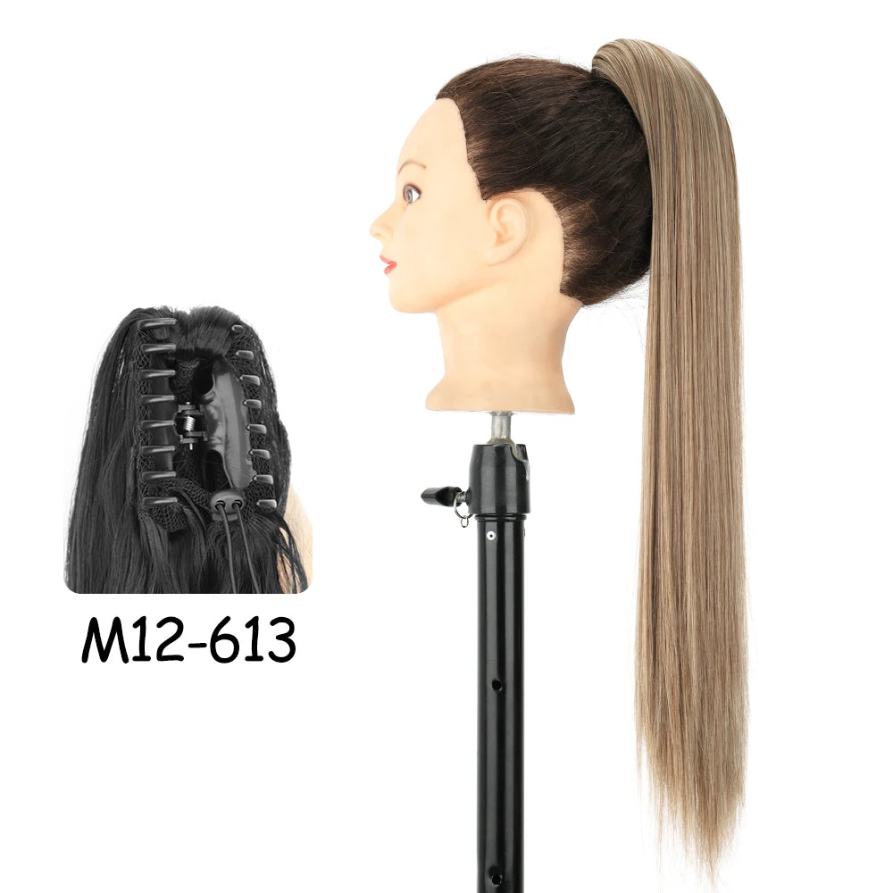 Synthetic 24" Long Wavy Claw Clip On Ponytail