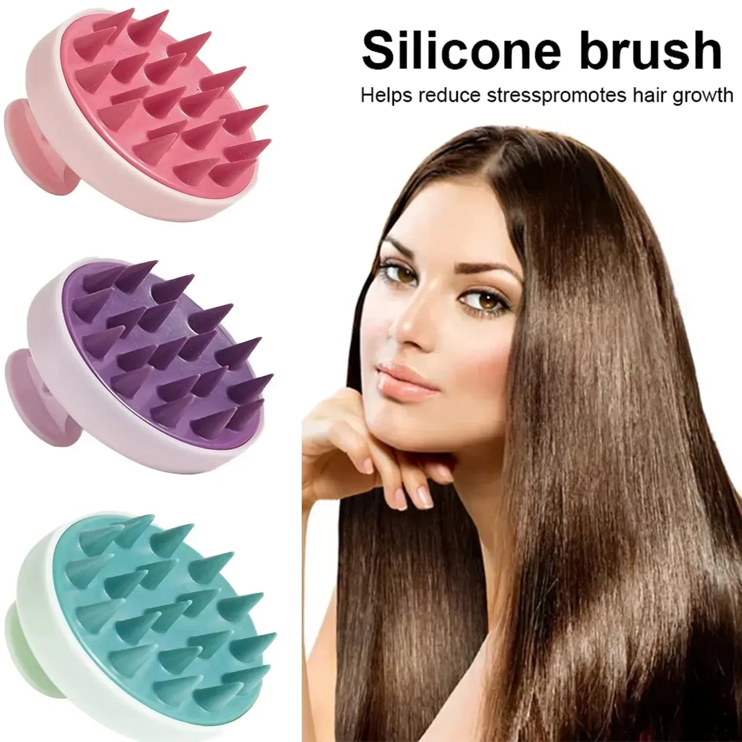 1pc Silicone Shampoo Brush Head Scalp Massage