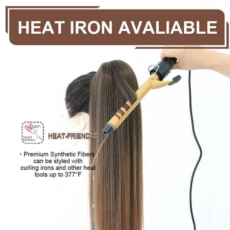 Long Synthetic Clip In Drawstring Ponytails - Various Options Available