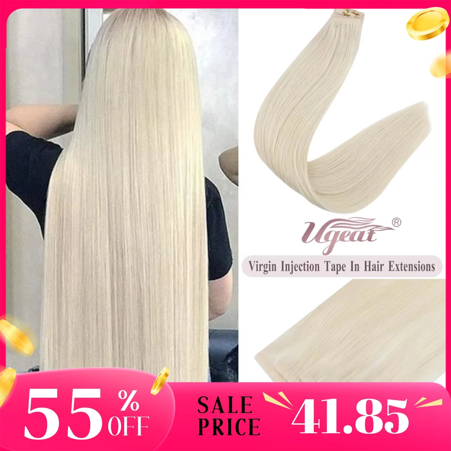 Invisible Seamless Skin Weft Injection Virgin Human Hair Tape In