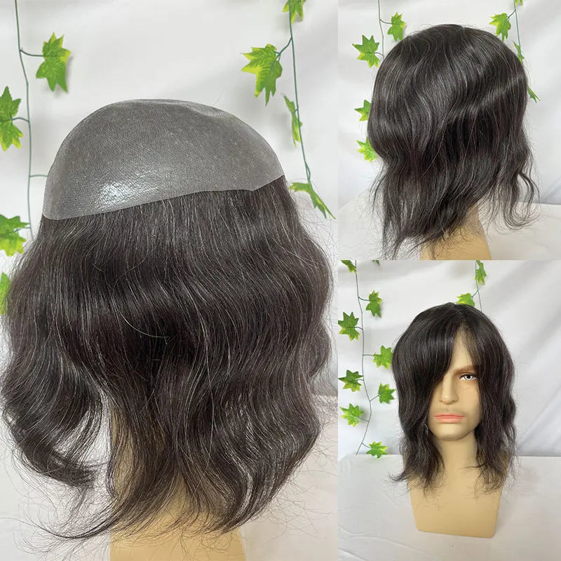 12inch Long Human Hair, Thin Skin Base PU Toupee/Replacement Units - Various Options Available