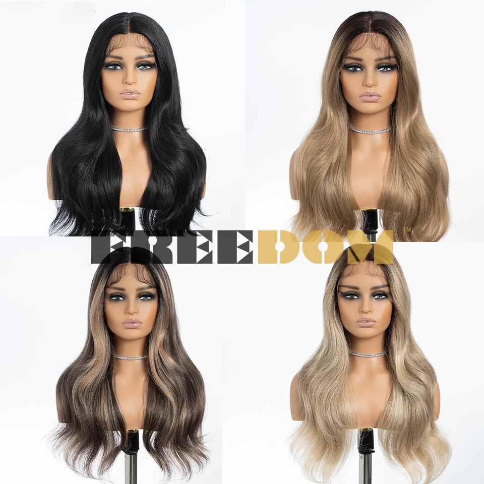 Synthetic Straight Lace Front Wigs With Baby Hair - Various Colors Available
