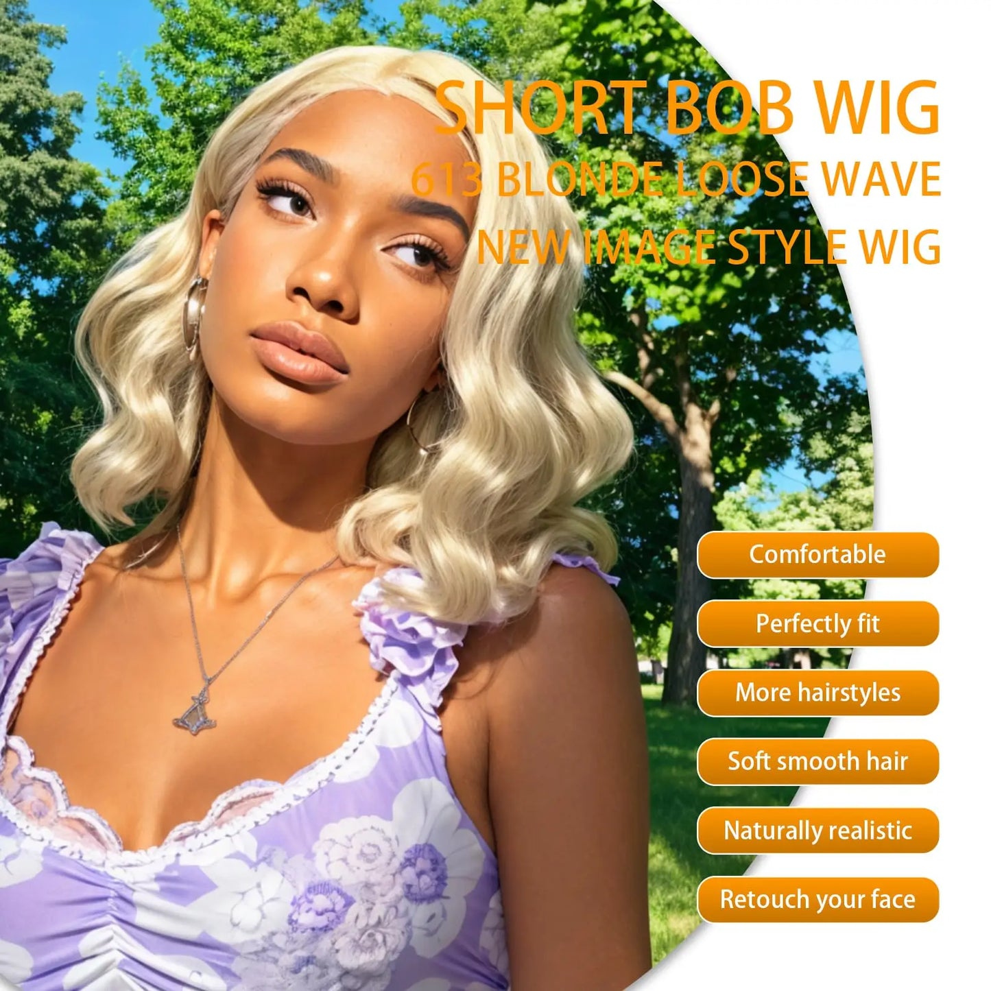 613 Blonde Loose Wave Short Bob - HD Lace Front Glueless Wig
