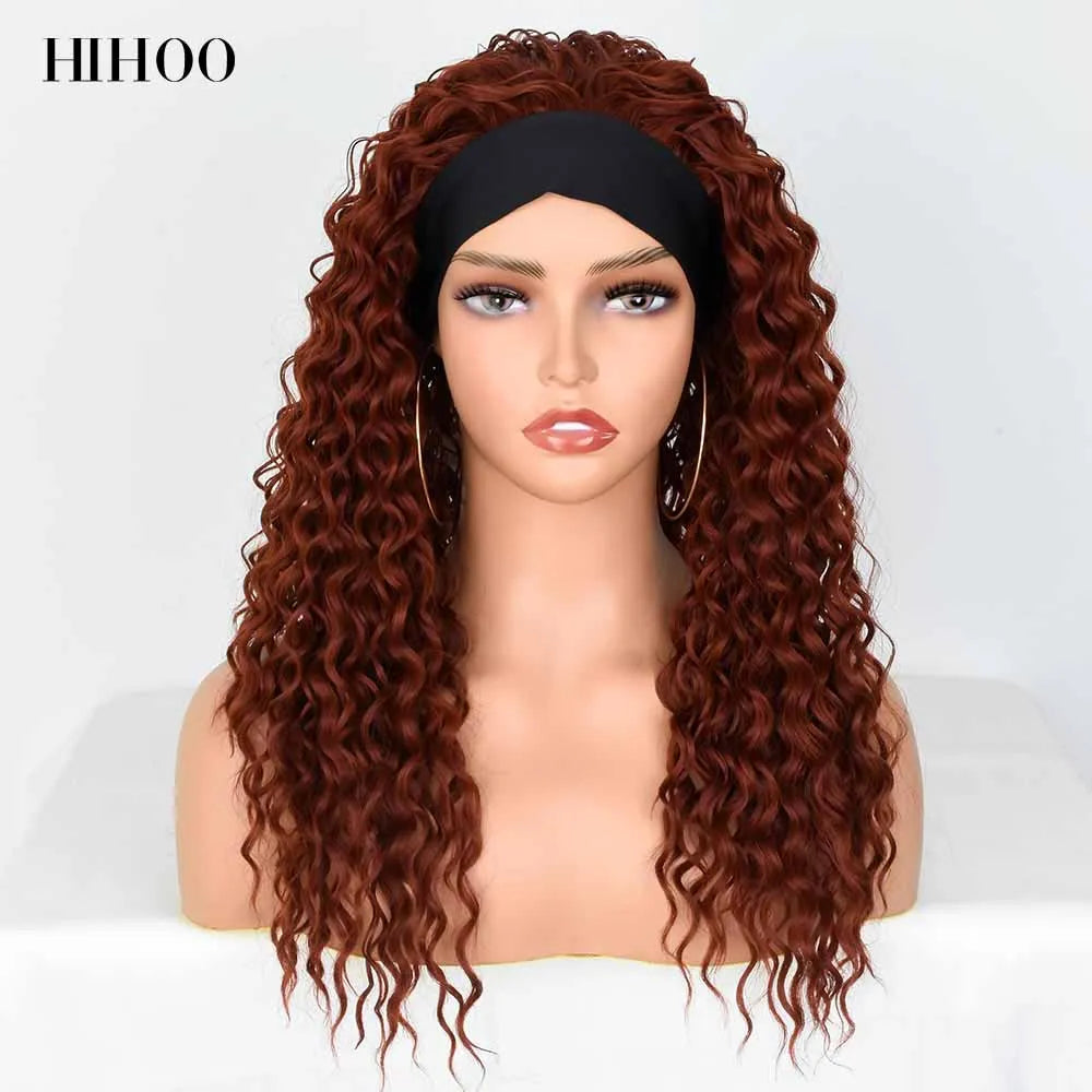 Synthetic Deep Water Wave  Headband Wig - Various Colors Available