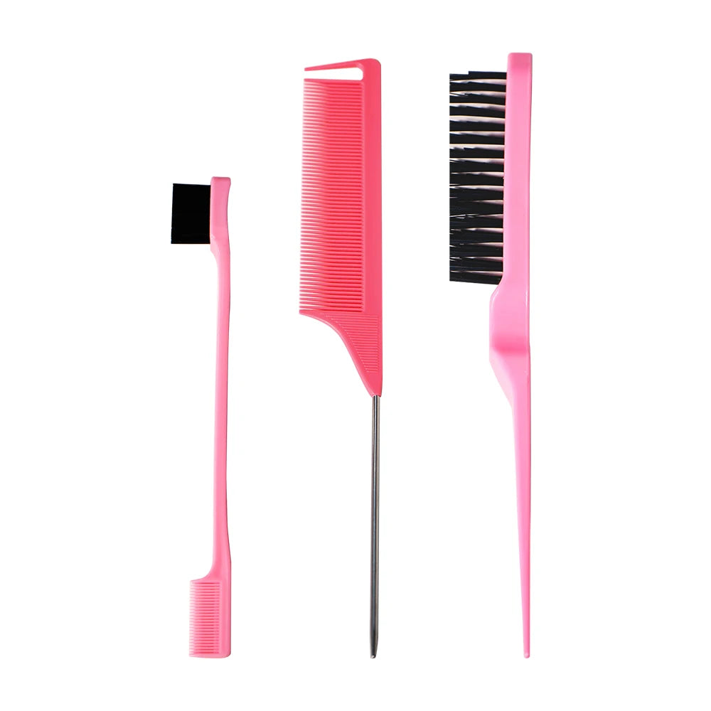 Pro Pointed Tail Hair Styling Anti-static Comb Hair Brush Steel Needle Pin Rat Tail Combs Sets