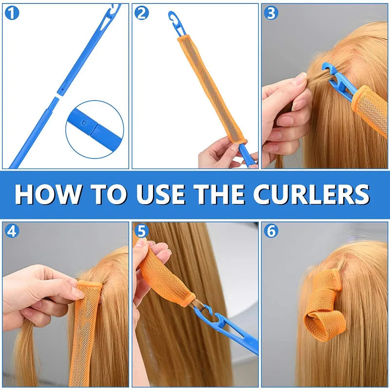 12Pcs Set Magic Hair Curler Heatless Styling Tools