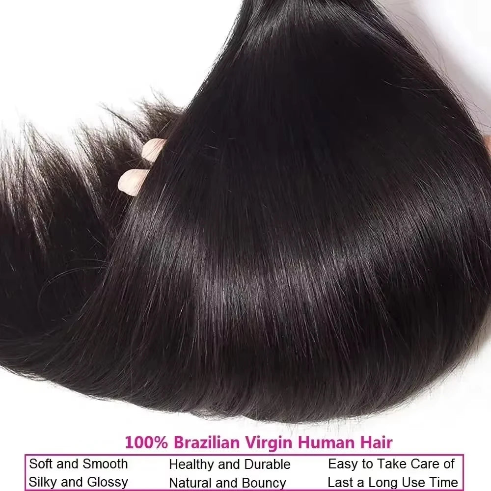 Straight Brazilian Weave Raw Human Hair Bundles