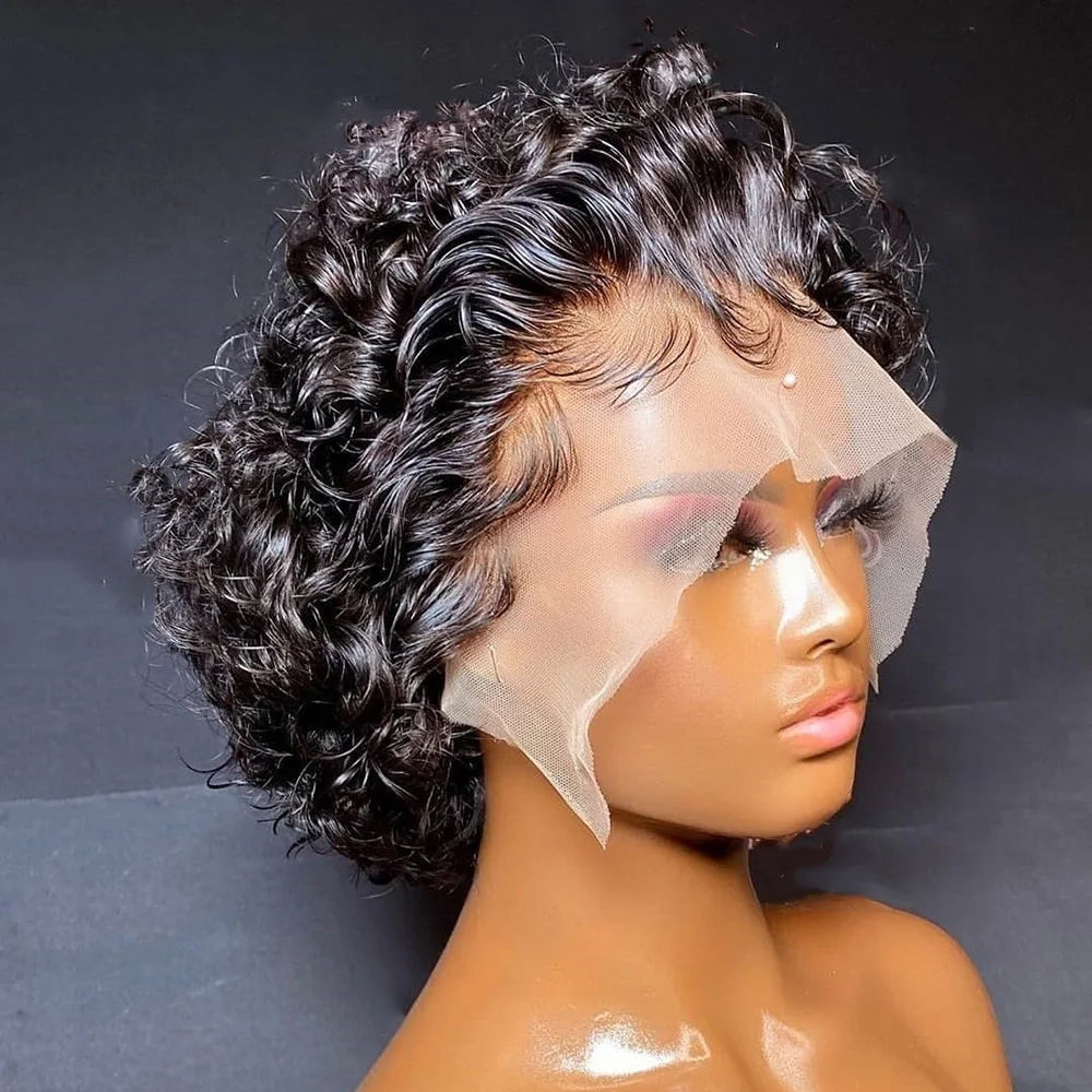 Pixie Curl Cut - Human Hair Wigs In Various Colors