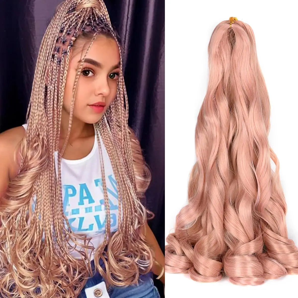 Loose French Spiral Curl Synthetic Pre-Stretched Braiding Hair