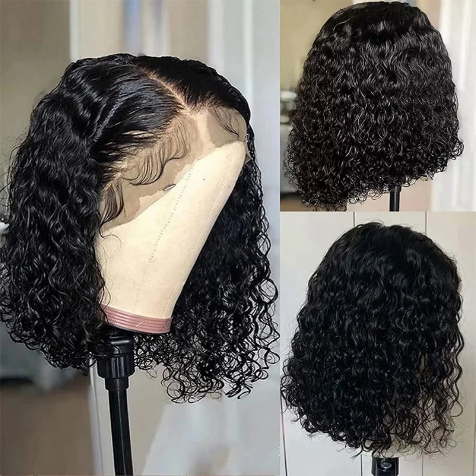 Brazilian Deep Wave Curly Bob - Lace Front Human Hair Wig