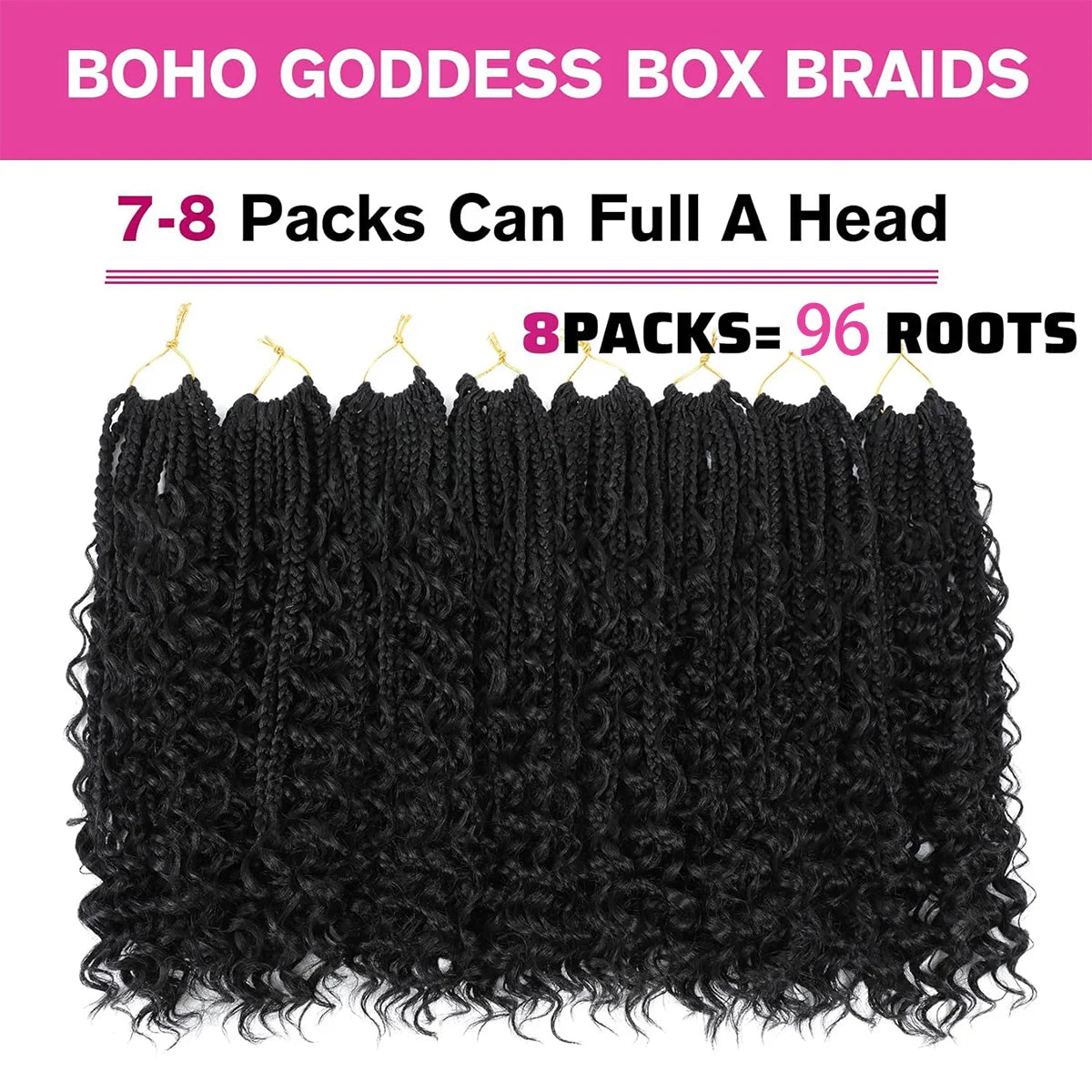 10 Inch Bob Goddess Box Braids Crochet Synthetic Hair 1Pcs/Lot