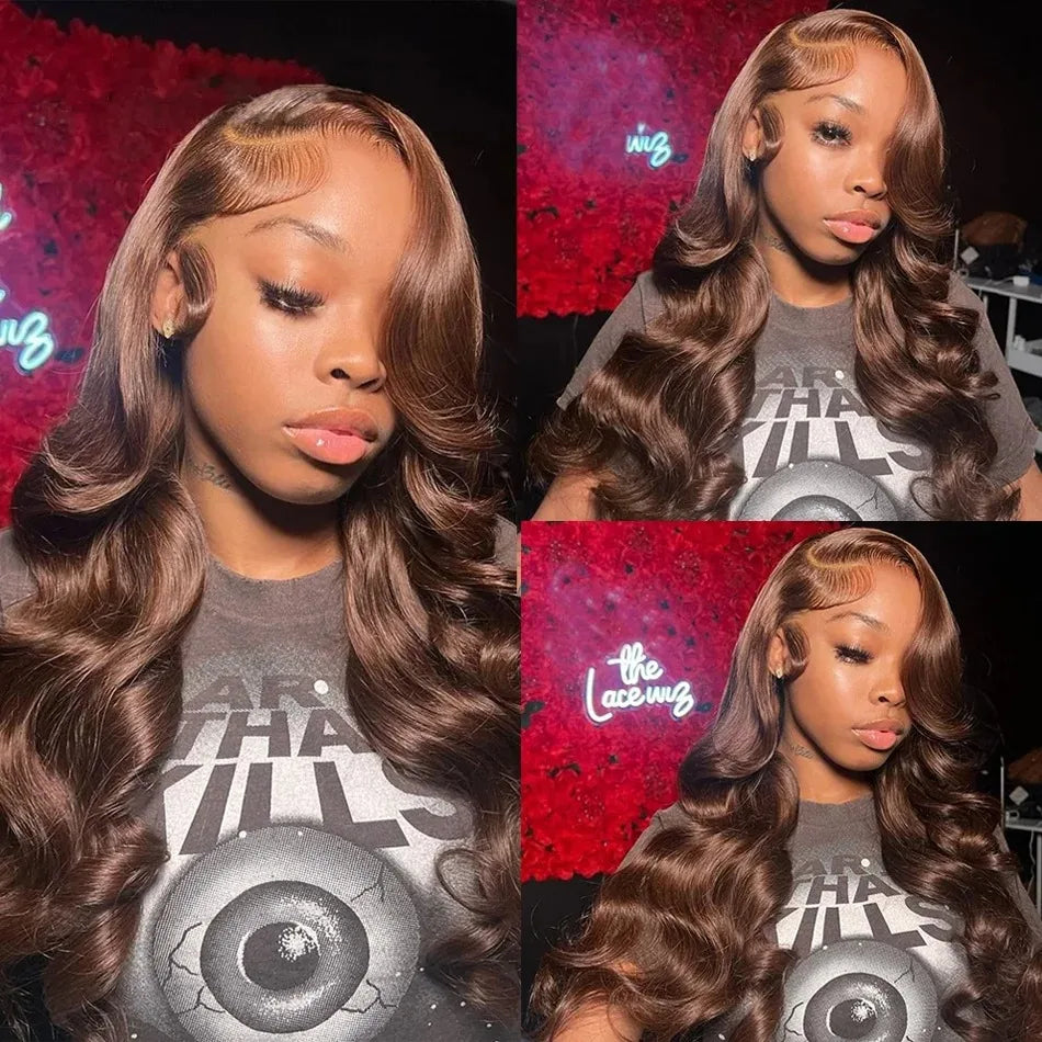 Brazilian Chocolate Brown Body Wave - Gluless HD Preplucked Lace Frontal Human Hair Wig