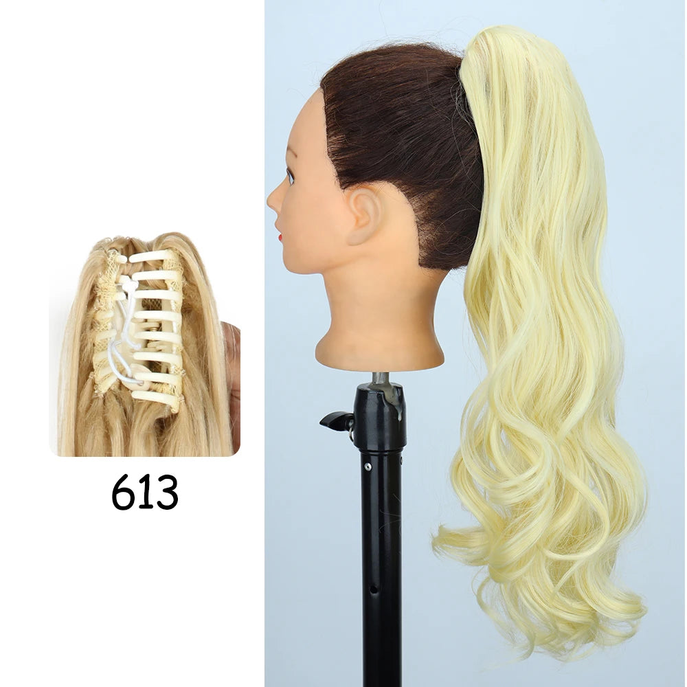 Synthetic 24" Long Wavy Claw Clip On Ponytail