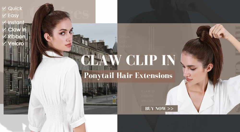 Straight Clip On 100% Human Hair Ponytails - Various Options Available