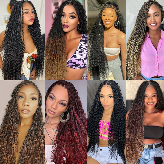 Boho Box Braids Synthetic Crochet Hair