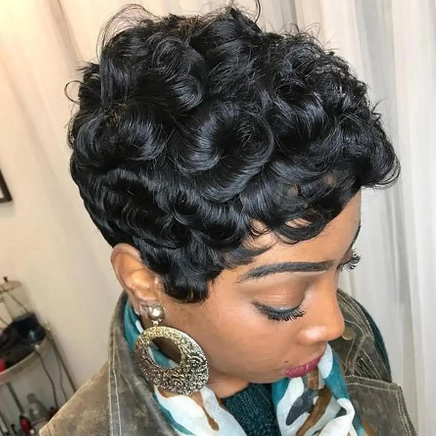 Short Curly Pixie - Synthetic Hair Wigs In Various Colors