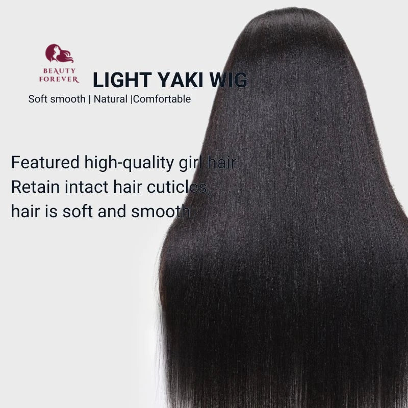 Yaki Straight - Elastic Drawstring Glueless Human Hair 7x5 Bye Bye Knots Wear and Go Wig