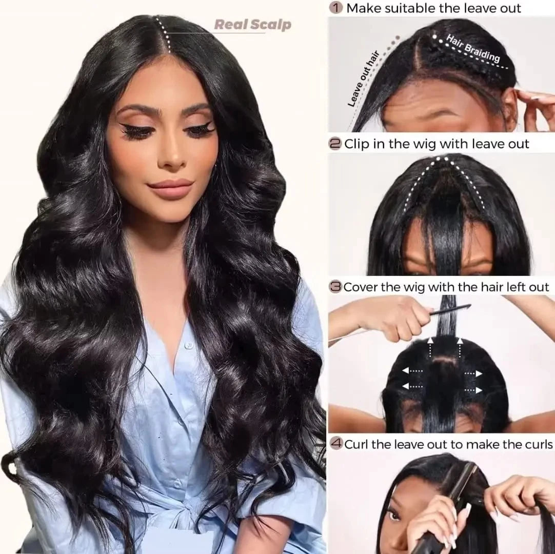 Body Wave U & V Part Human Hair Wig