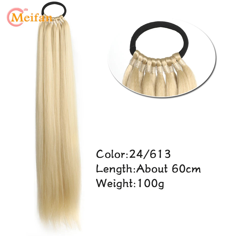 24 Inch Synthetic Hair Ponytail Extensions - Various Colors Available