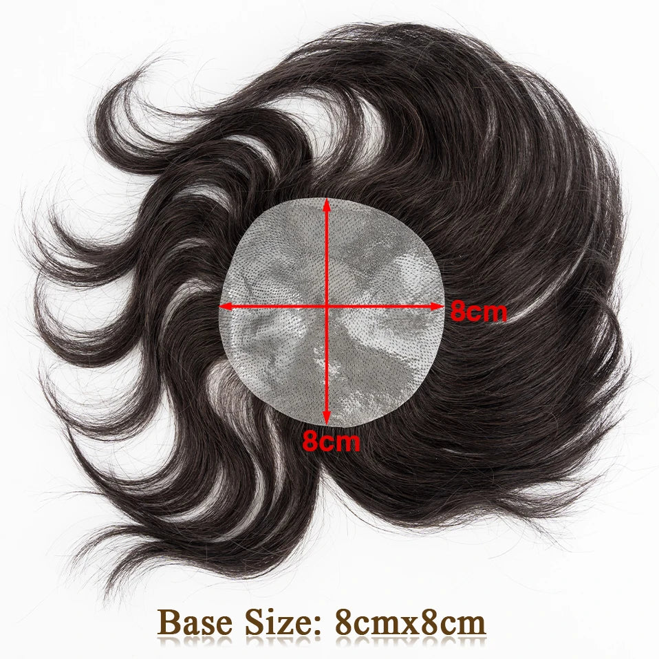 Side or Back Hair Patches Hairpiece for Men, Thin Skin, Toupee Patch, 8cm x 8cm - Various Options Available