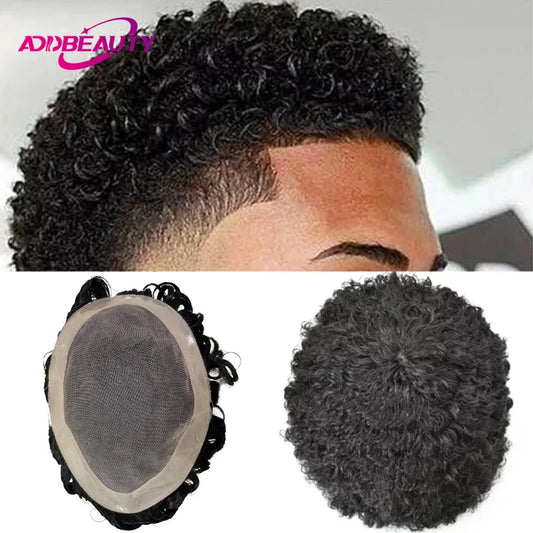 Hair Replacement System (Toupee) - Human Hair Fine Mono NPU, Various Curl Patterns Available