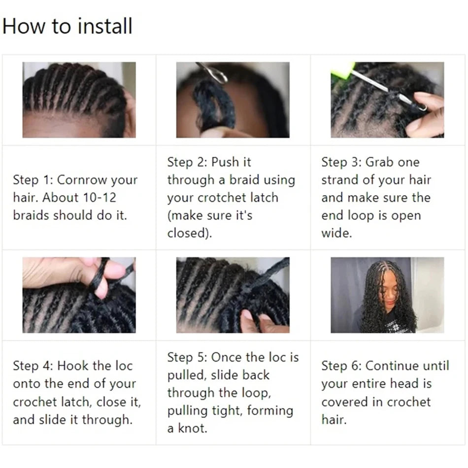 Body Wave Pre-Looped Human Hair Crochet Boho Locs