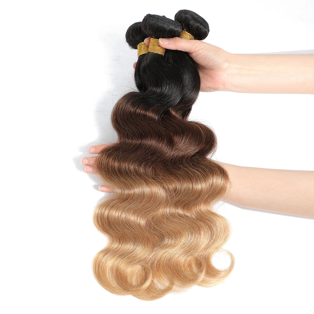 Body Wave Bundles Human Hair - Ombre Colored