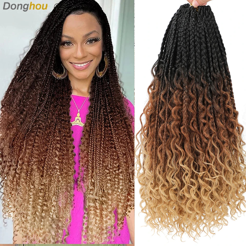 Boho Box Braids Synthetic Crochet Hair