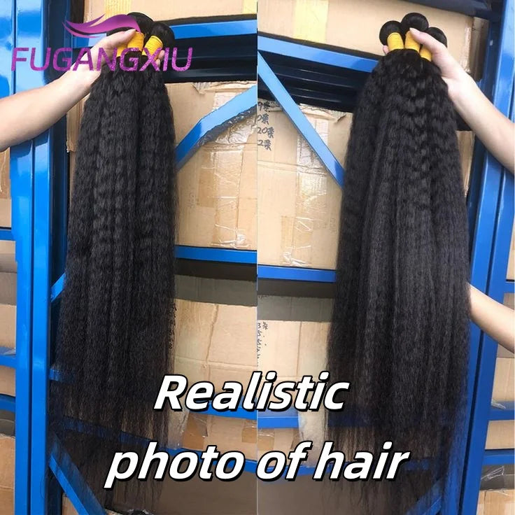 Raw Indian Yaki Straight 3 Bundles With HD Frontal Closure Human Hair Bundles