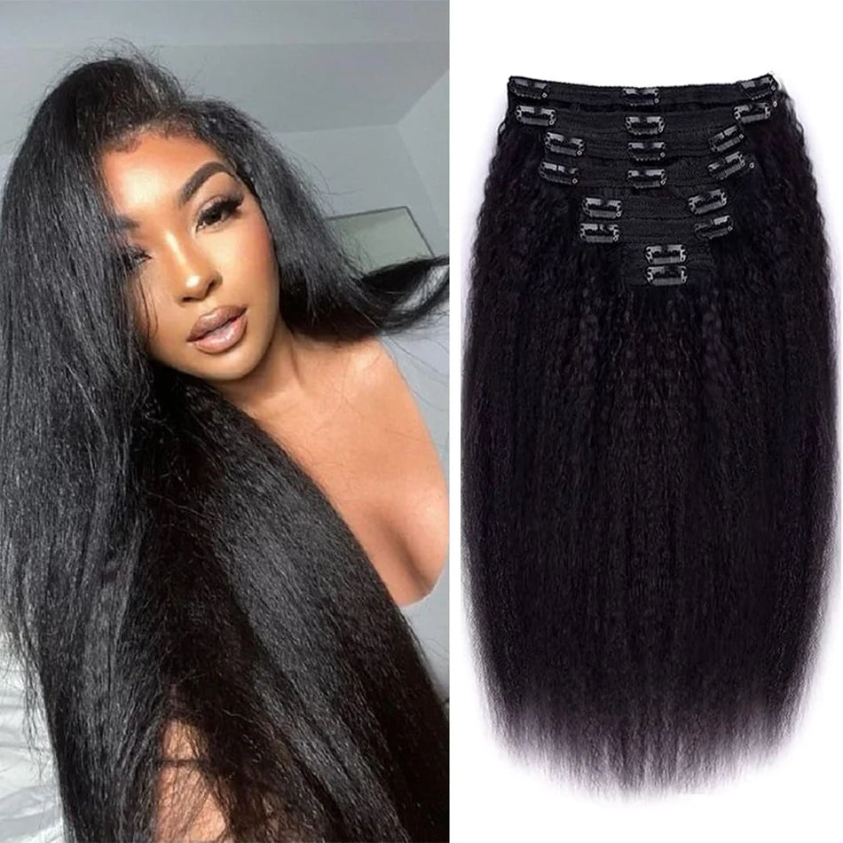 Yaki Remy Straight 100% Human Hair Clip Ins