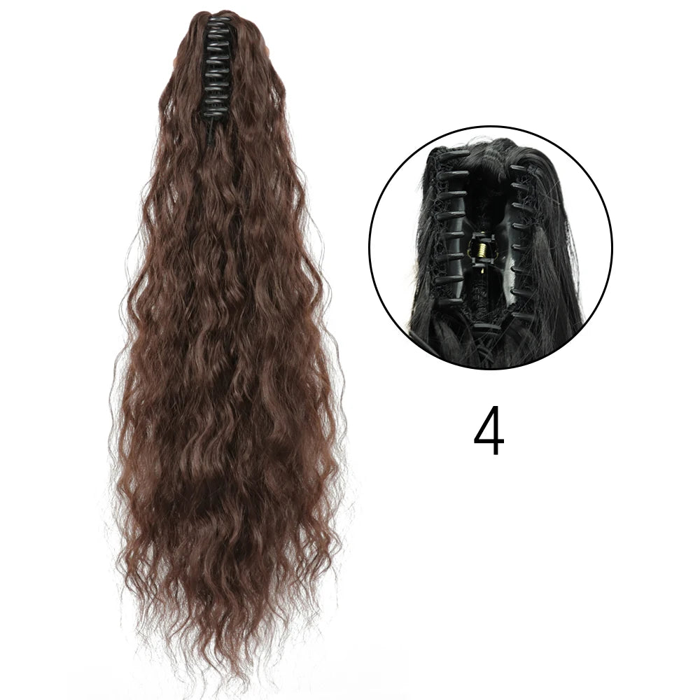 Synthetic Long Straight Claw Clip On 24Inch Ponytail