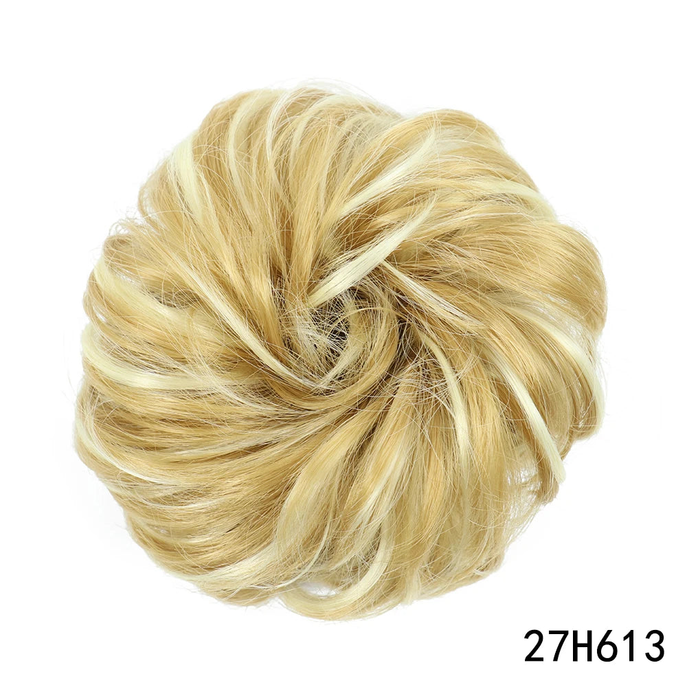 Synthetic Culrly Messy Ponytail Updo Bun with Elastic Band/Scrunchy