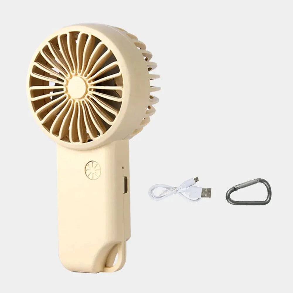 Portable Mini Rechargeable USB Charging Handheld Fan Built-in Battery 3 Speed Power - Various Colors Available