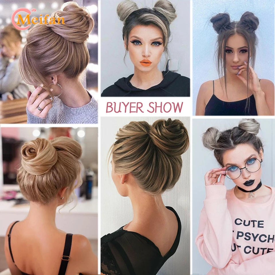 Synthetic Hair Bun with Elastic Band or Clip On - Various Options Available