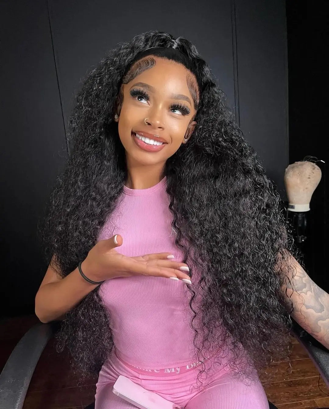 Brazilian Deep Wave Curly - Pre Plucked 360 Lace Front Human Hair Wig