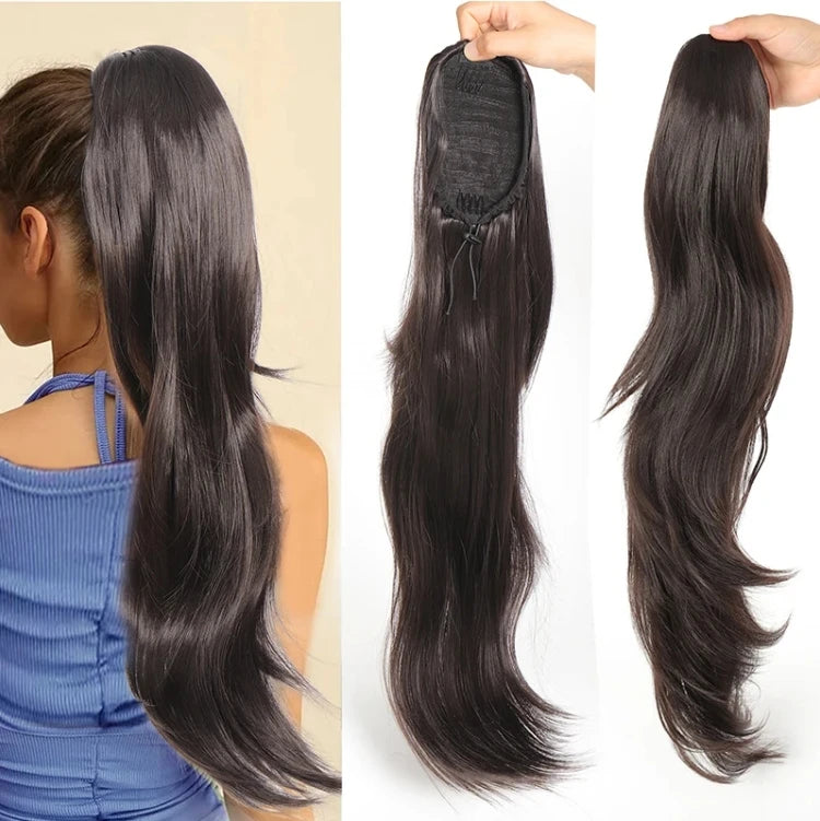 Synthetic Claw Clip In Short Curly Ponytails